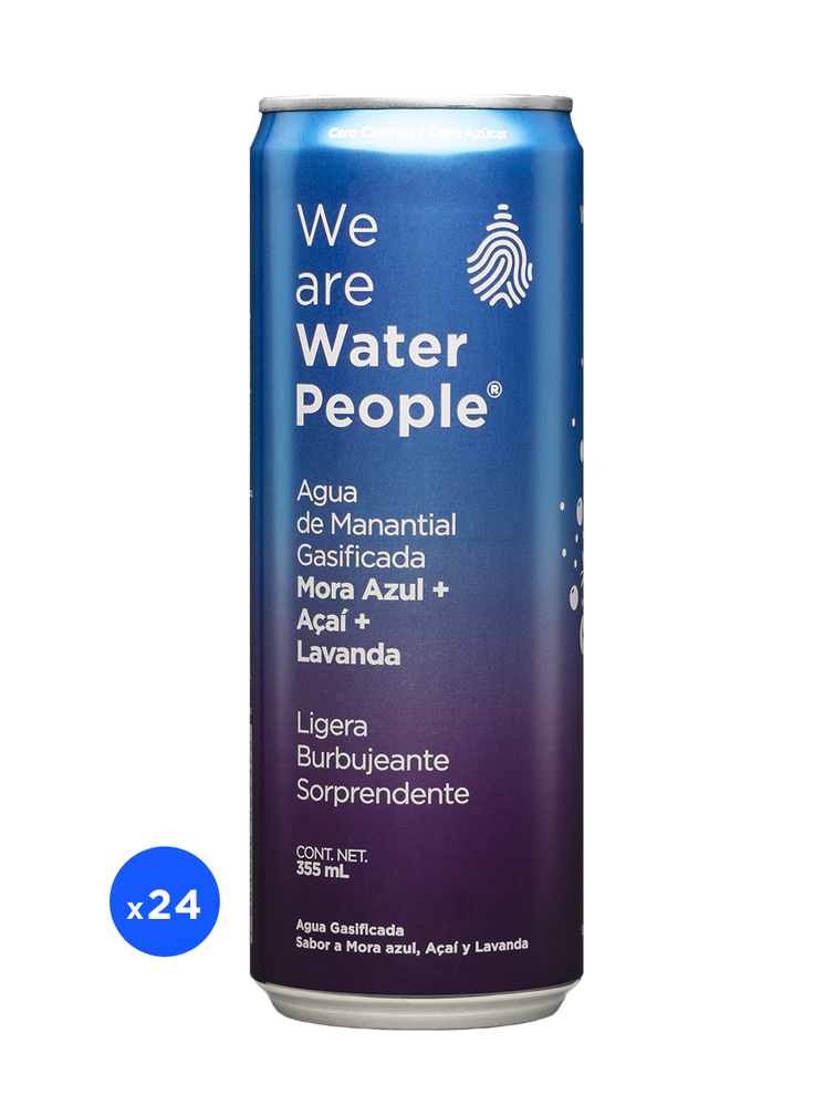 
                  
                    Agua Gasificada Sabor Mora Azul, Acaí y Lavanda - Pack de 24 latas de 355 ml
                  
                