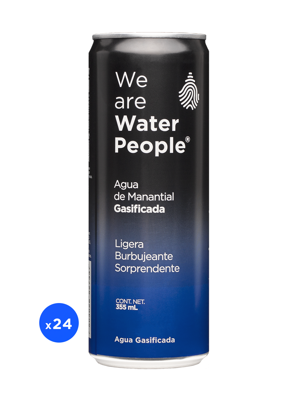 Agua de Manantial Gasificada - Pack de 24 latas de 355 ml