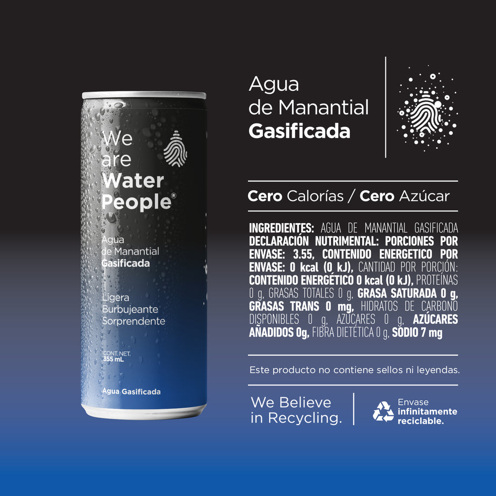 
                  
                    Agua de Manantial Gasificada - Pack de 8 latas de 355 ml
                  
                