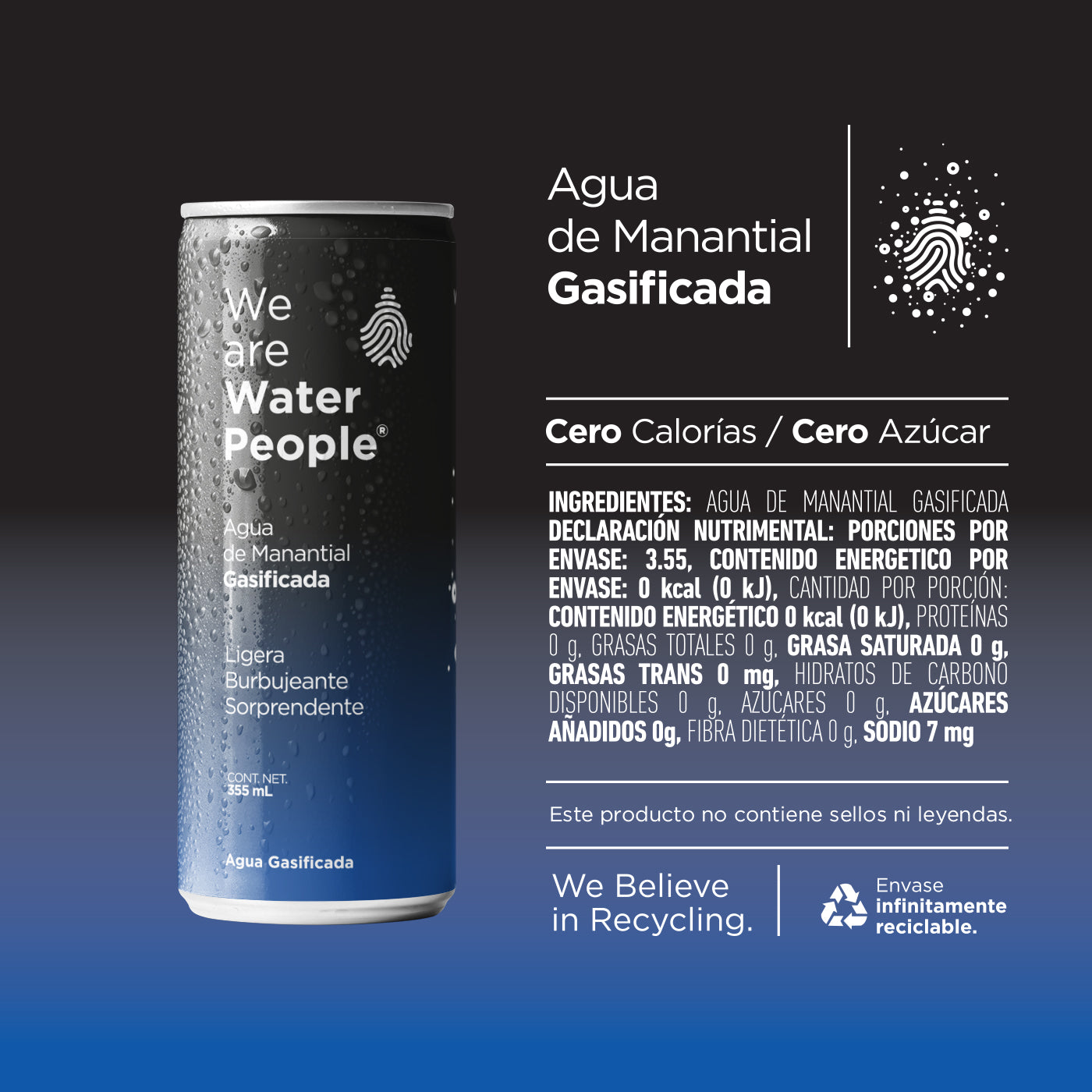 
                  
                    Agua de Manantial Gasificada - Pack de 24 latas de 355 ml
                  
                