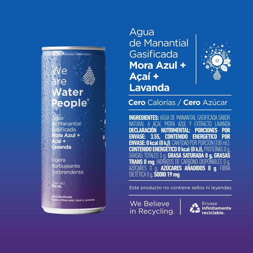 
                  
                    Water People - Agua mineral Gasificada Variety Pack Sabor (Mora, Naranja y Toronja, Pack de 24 latas de 355 ml)
                  
                